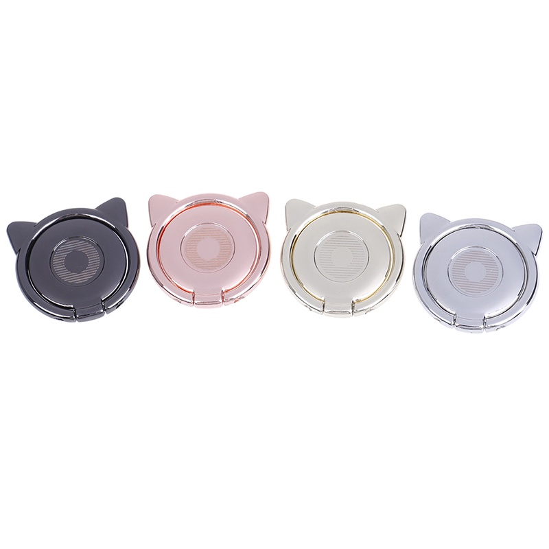 (LUCKID) Ring holder Hp Universal Bentuk Telinga Kucing Lucu, Dapat Berputar 360 Derajat