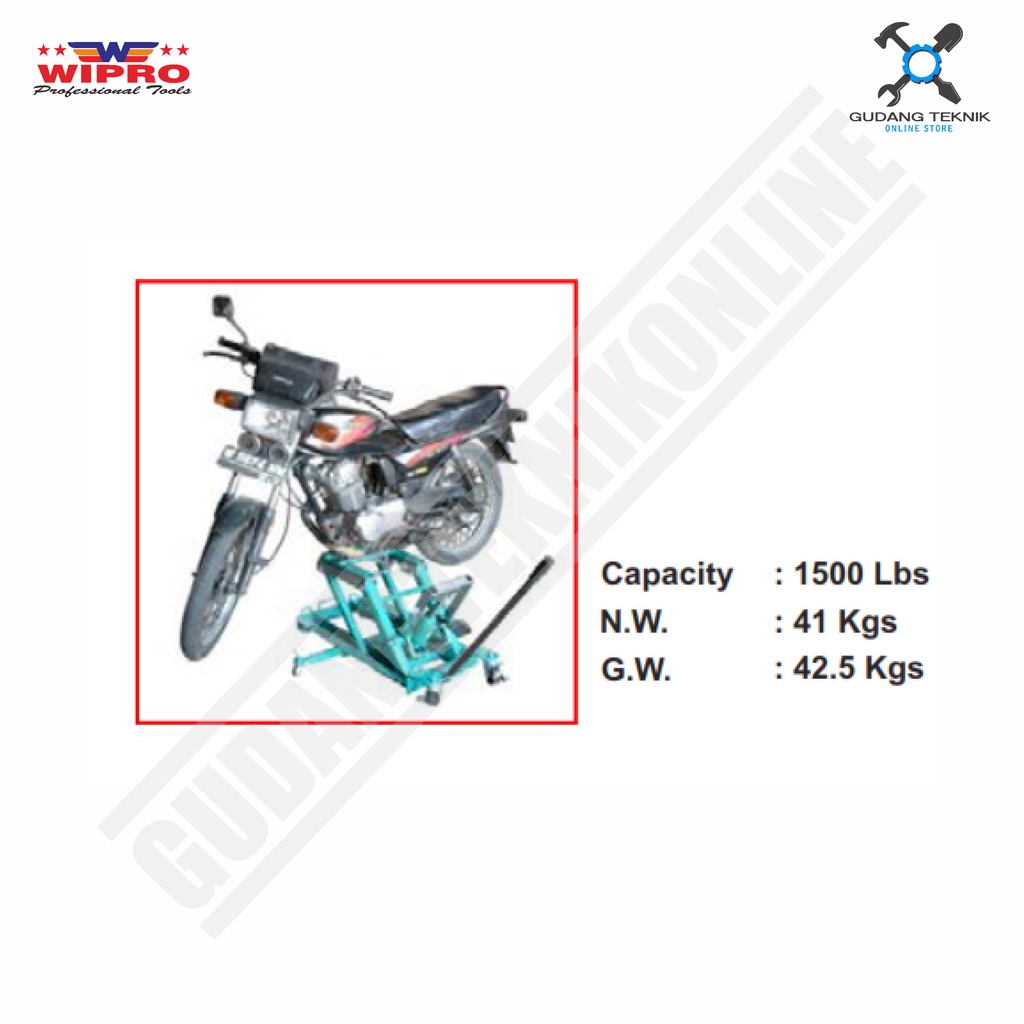 Dongkrak Penyangga Sepeda Motor 1500 LBS WIPRO T-66751-C / Dongkrak Sangga Songgo Motor Tools 1500 LBS WIPRO T66751C - T 66751 C WIPRO