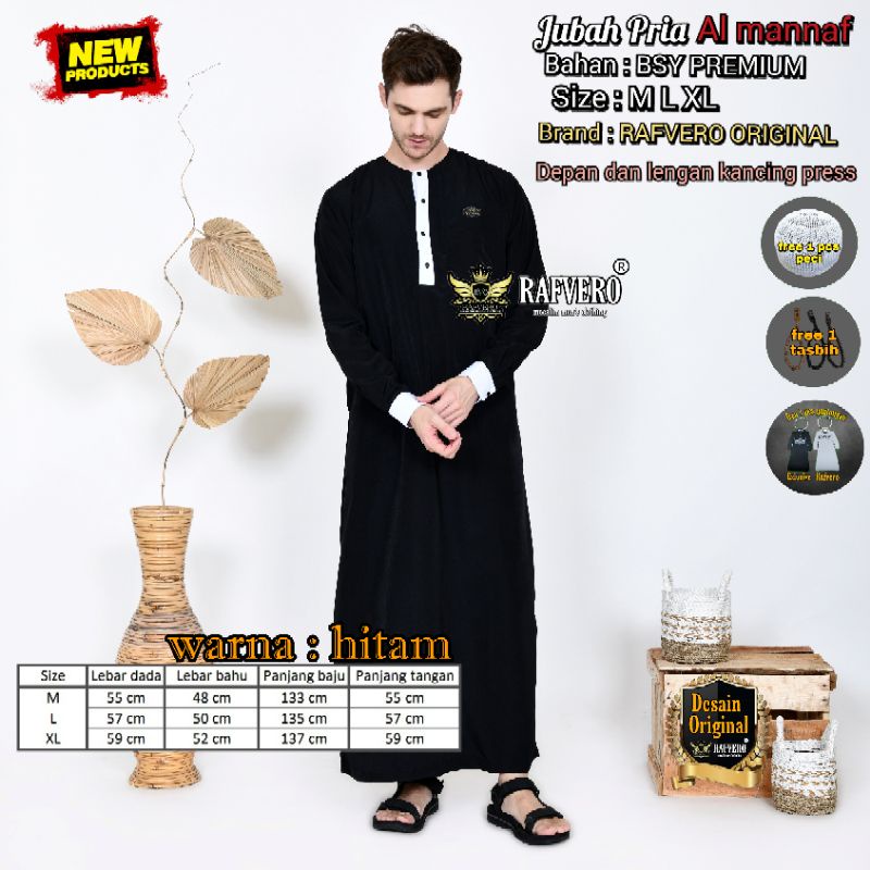 Jubah Pria - Jubah Pria Al Mannaf ORIGINAL RAFVERO - Jubah Pria Terbaru