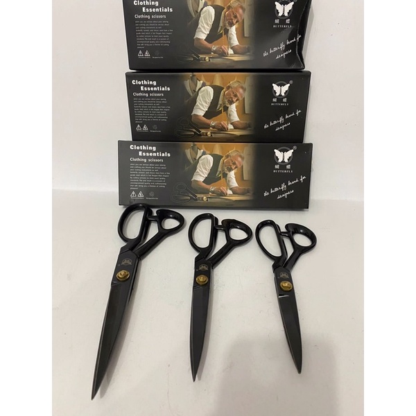 Gunting butterfly Gagang Karet Premium 8 INCH / 9 INCH / 10 INCH Gunting Kain Tajam Butterfly Gagang Karet Premium-2