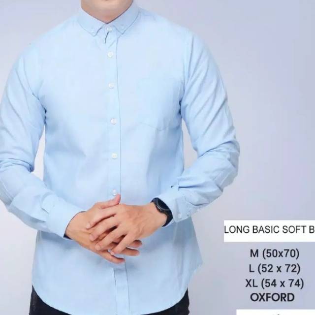 Kemeja Panjang Biru laut