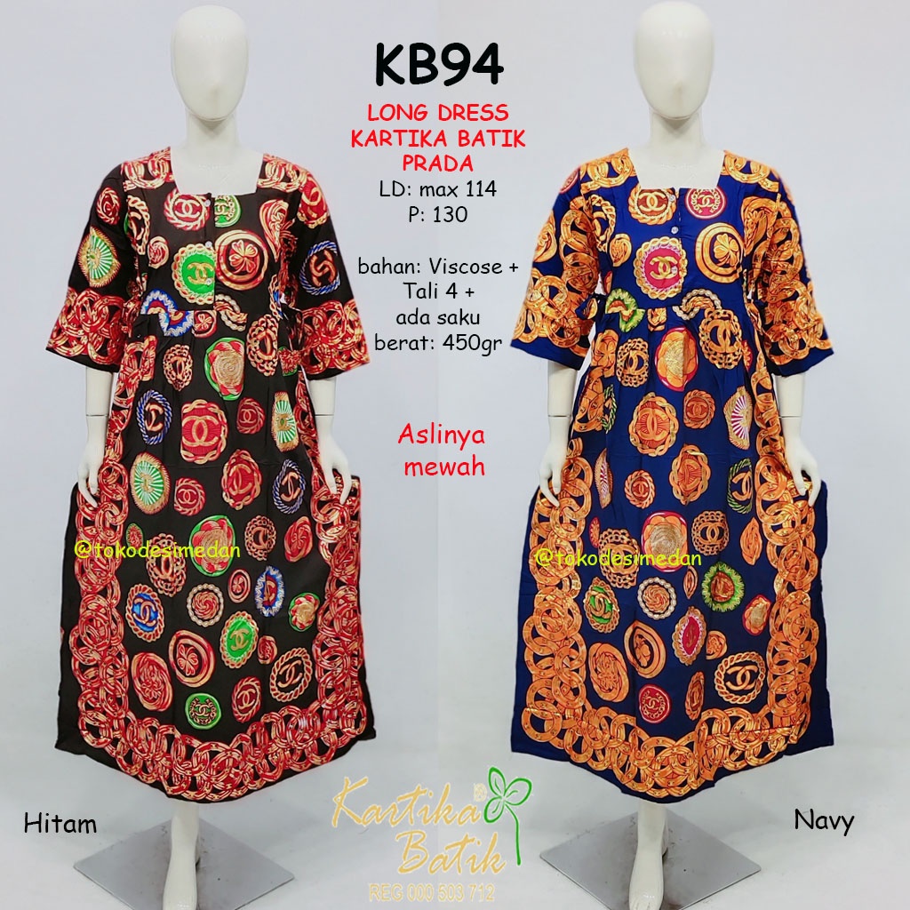 KB94 ALdera - Daster Kartika Batik Long Dress Prada Pesta Tali 4 Cantik