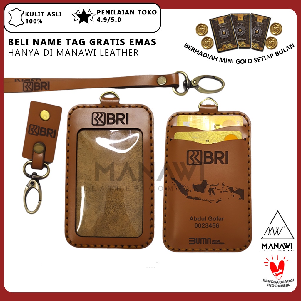 

Gantungan ID Card Name tag Kulit Custom