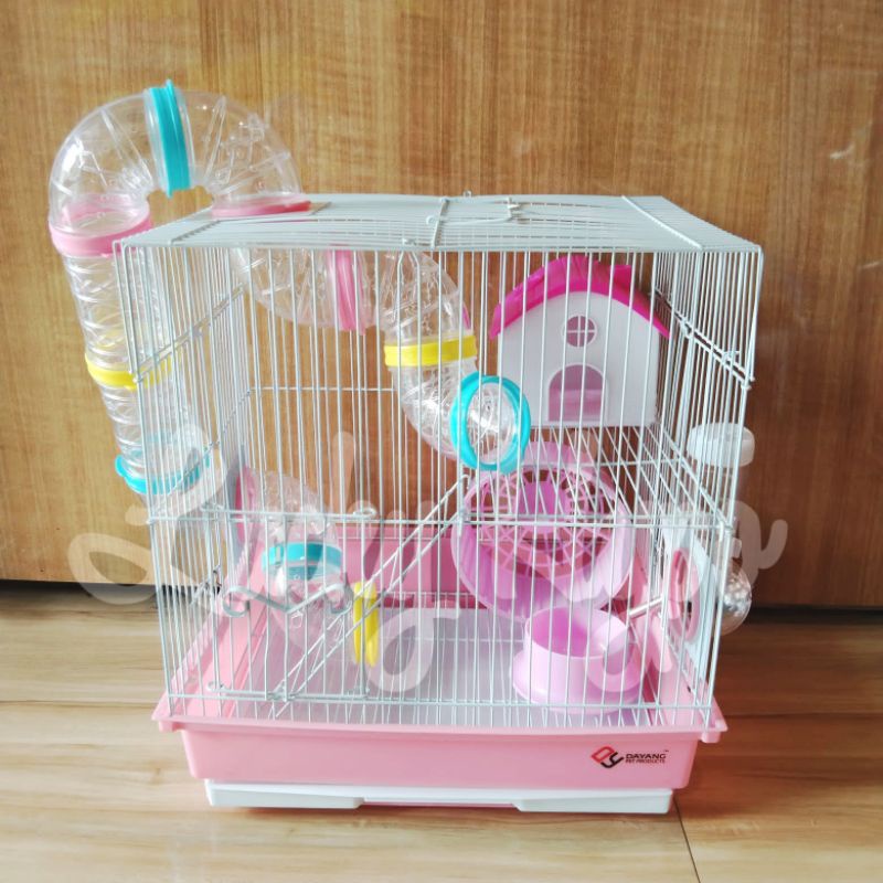 425B Kandang Hamster Dayang 1 Set Pipa Hamster Cage-PINK
