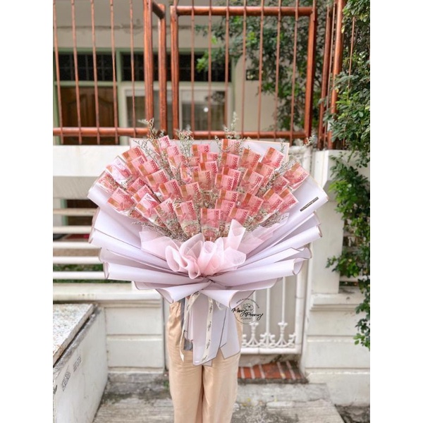 MONEY BOUQUET MODEL STANDING NOMINAL BESAR - BUKET BUNGA UANG BUCKET BUNGA FLOWER BOUQUET KADO WISUD
