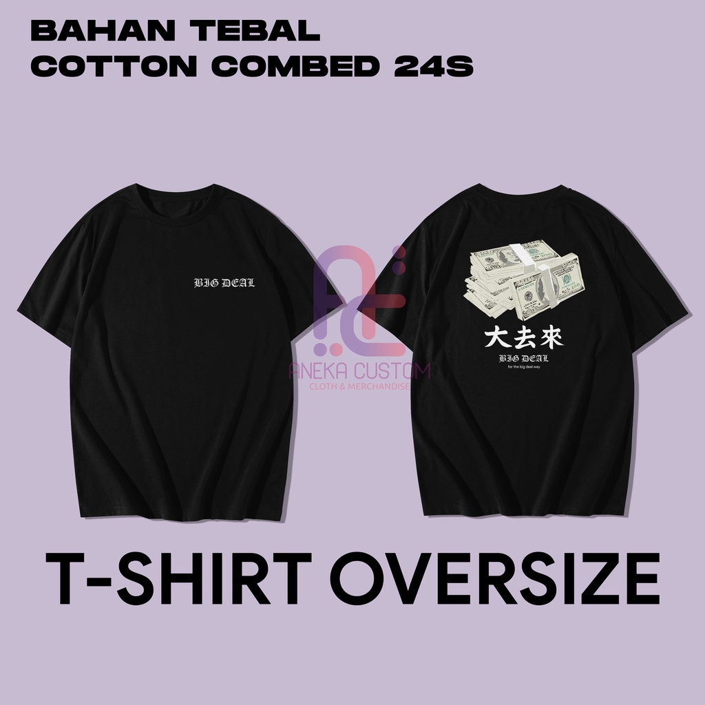 Kaos Oversize Manhwa Outfit Big Deal Crew Baju T-Shirt Big Deal Oversize