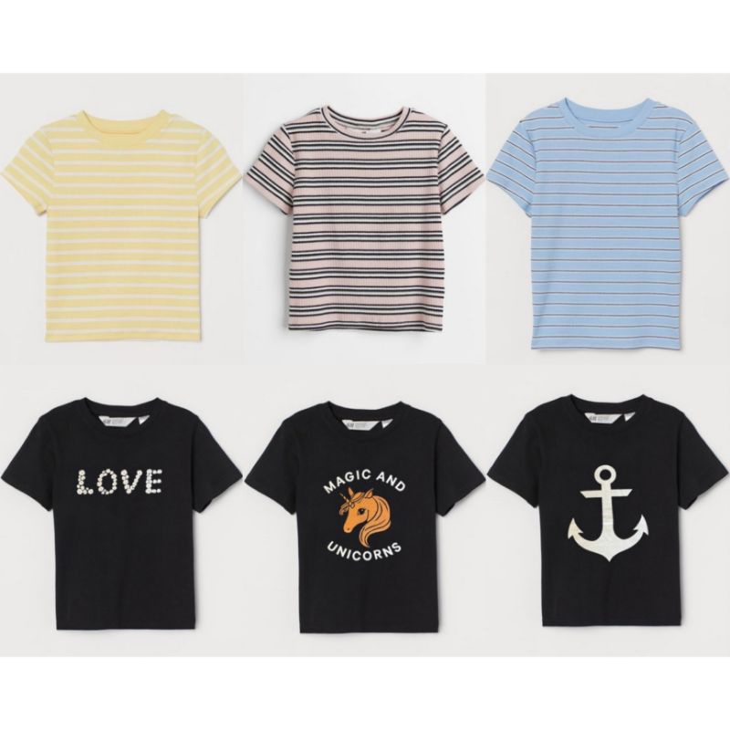 Kaos Rib Anak Perempuan H&M