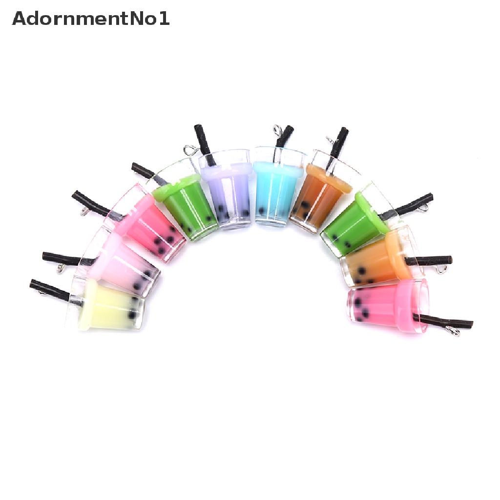 (AdornmentNo1) 10pcs / Set Charm Resin Bentuk Milk Tea Untuk DIY Perhiasan / Anting