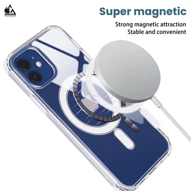 Official Clear Case Magsafe Magnetic Wireless iPhone 14 Pro Max 14 plus 13 13 Pro Max Mini 12 12 Pro Max 11 11 PRO MAX XR XS Max Apple Softcase Bening Silikon Jelly