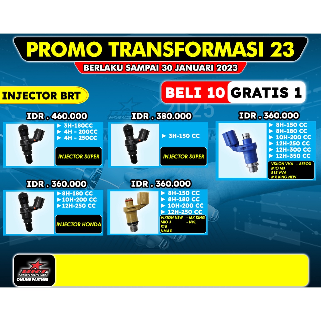 Injector BRT 10 Hole 200CC Yamaha Vixion VVA Aerox Mio M3 R15 VVA