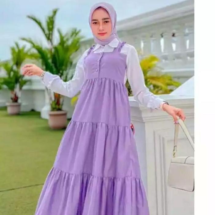 LIVI DRESS WANITA RUFFLE KOREAN STYLE | GAMIS LIVY REMAJA TERKINI