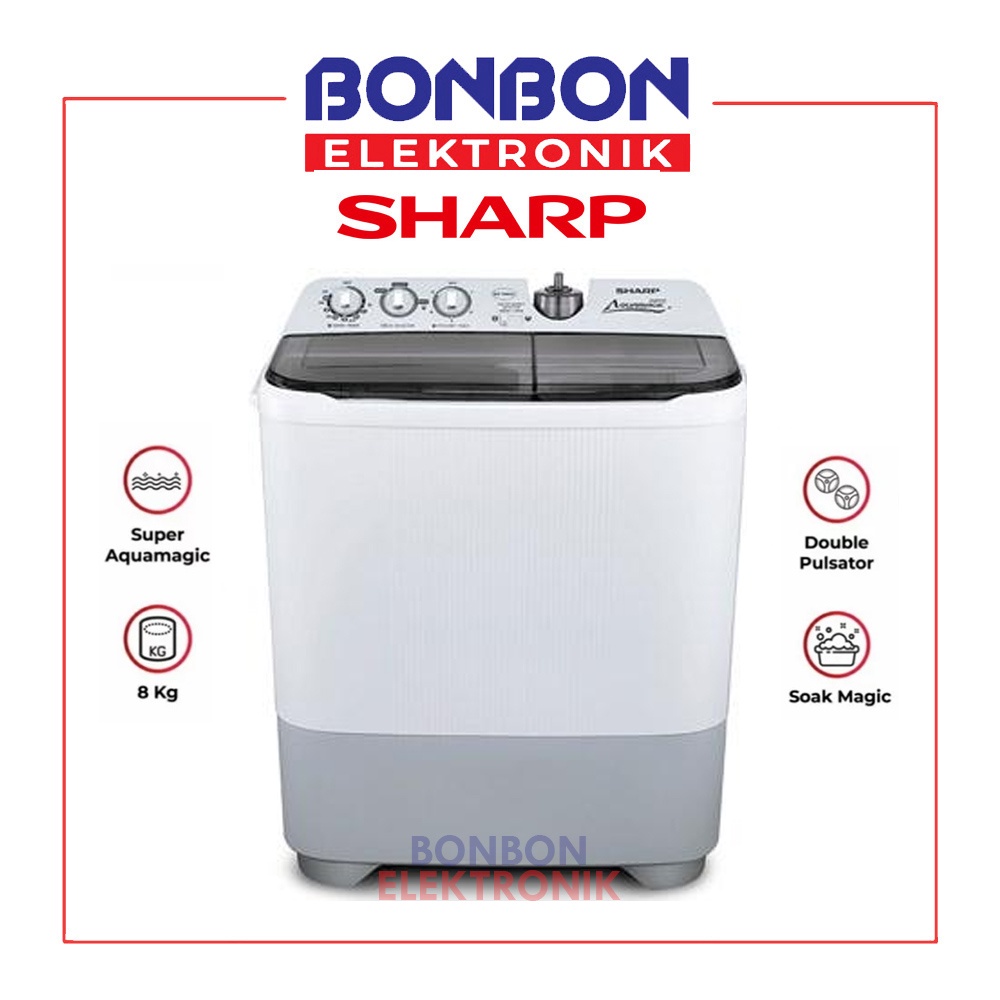 Sharp Mesin Cuci 2 Tabung 8KG EST 86CL / 86 CL HK / 86 CLHK / 86CLHK