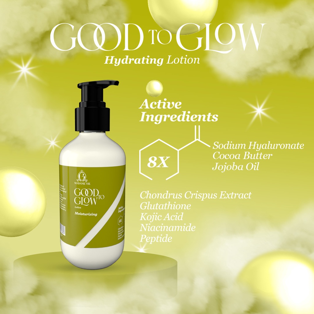 Madame Gie Good to Glow Lotion | Body Wash | Shower Scrub - Whitening Hand Body Lotion Sabun Mandi Moisturizer