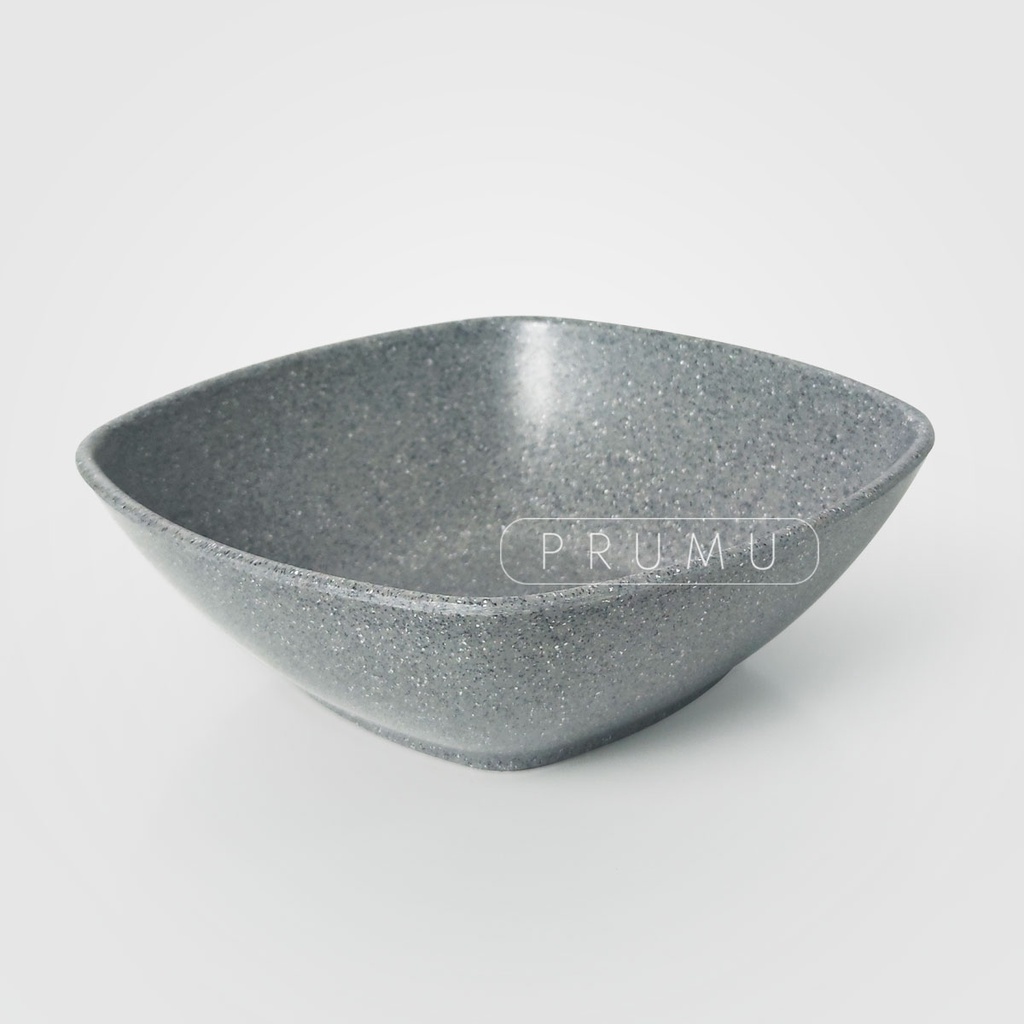 PRUMU Melamine Stone Mangkok Kotak 7 inch - Mangkok Mie - Mangkok Persegi - Mangkok Segi Empat - Mangkok Cafe - Mangkok Restoran Golden Dragon W6407A