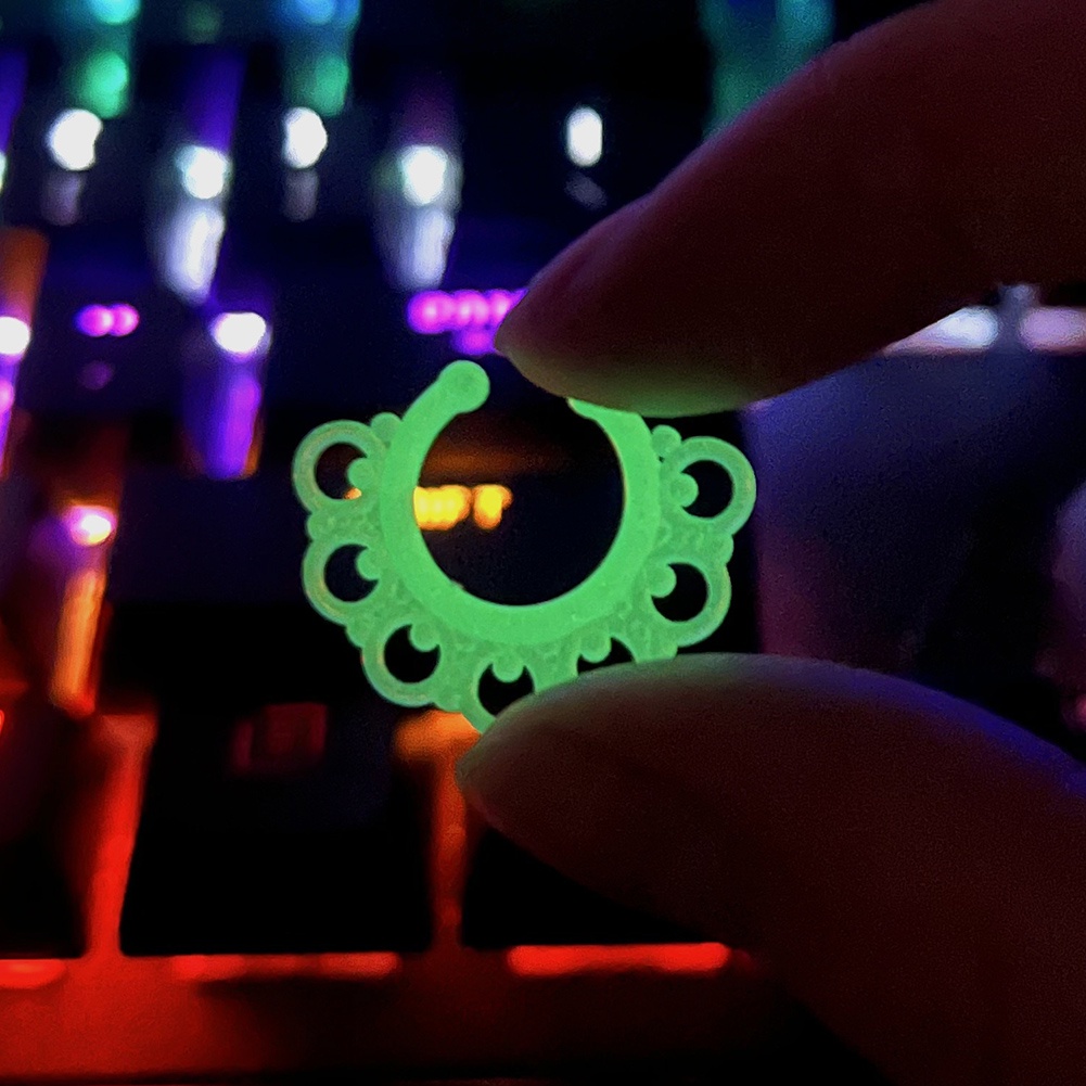 Cincin Tindik Tubuh Bentuk Kerucut Bahan Akrilik luminous Gaya Punk Untuk Pria Dan Wanita