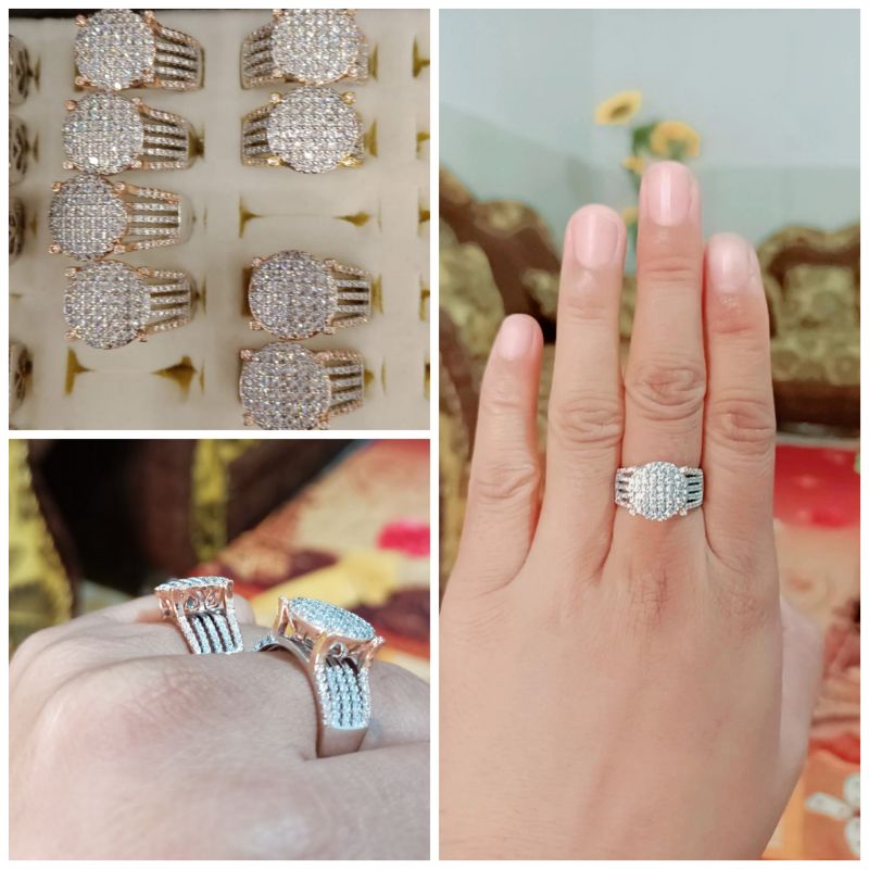 Cincin replika emas putih, warna mix rosegold