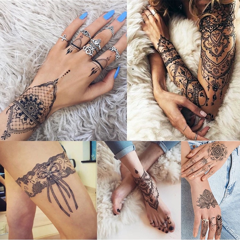 HENNA INSTAN Merah maroom / Hitam /HENA TATTO PENGANTIN 1 pcs 1 tangan