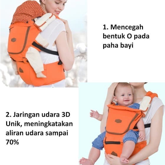 Gendongan Bayi Hipseat Josh AIEBAO 6618 motif Triangle Baby Carrier