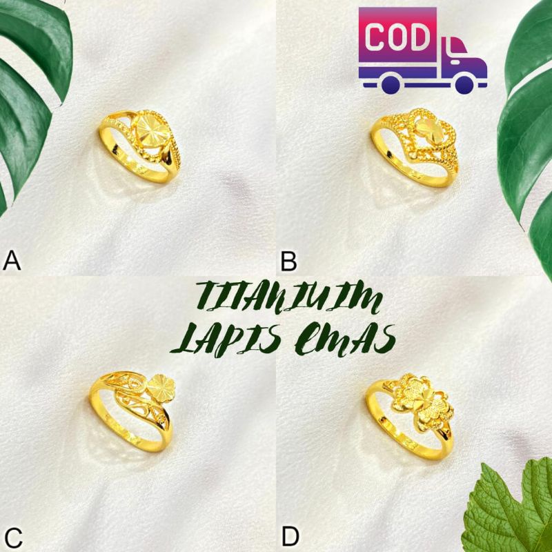 cincin titanium Lapis Emas Cincin titanium wanita Cincin wanita Korea