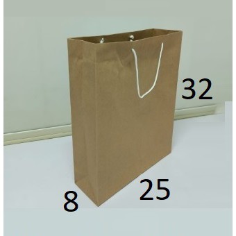 

25x32x8 Cm Paper Bag Kertas Kraft Coklat Polos Kantong Shopping Goodie