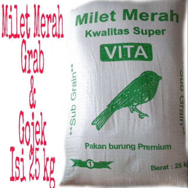 Milet Merah Pakan Burung Bijian 25kg