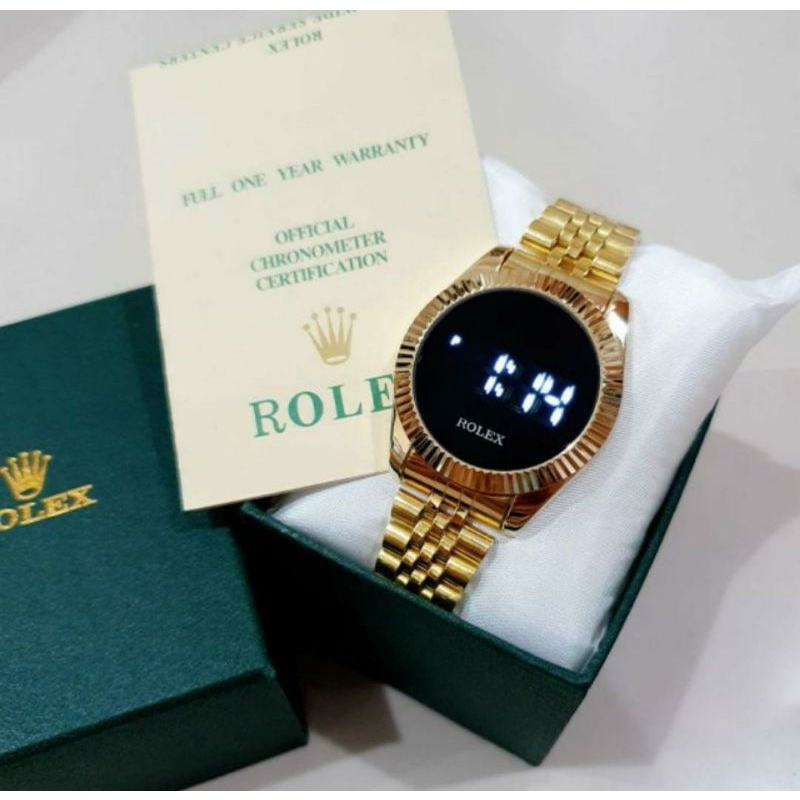 TERVIRAAALLLL.JAM TANGAN TOUCH paket box + buku manual || jam tangan digital wanita Rolex LED rantai