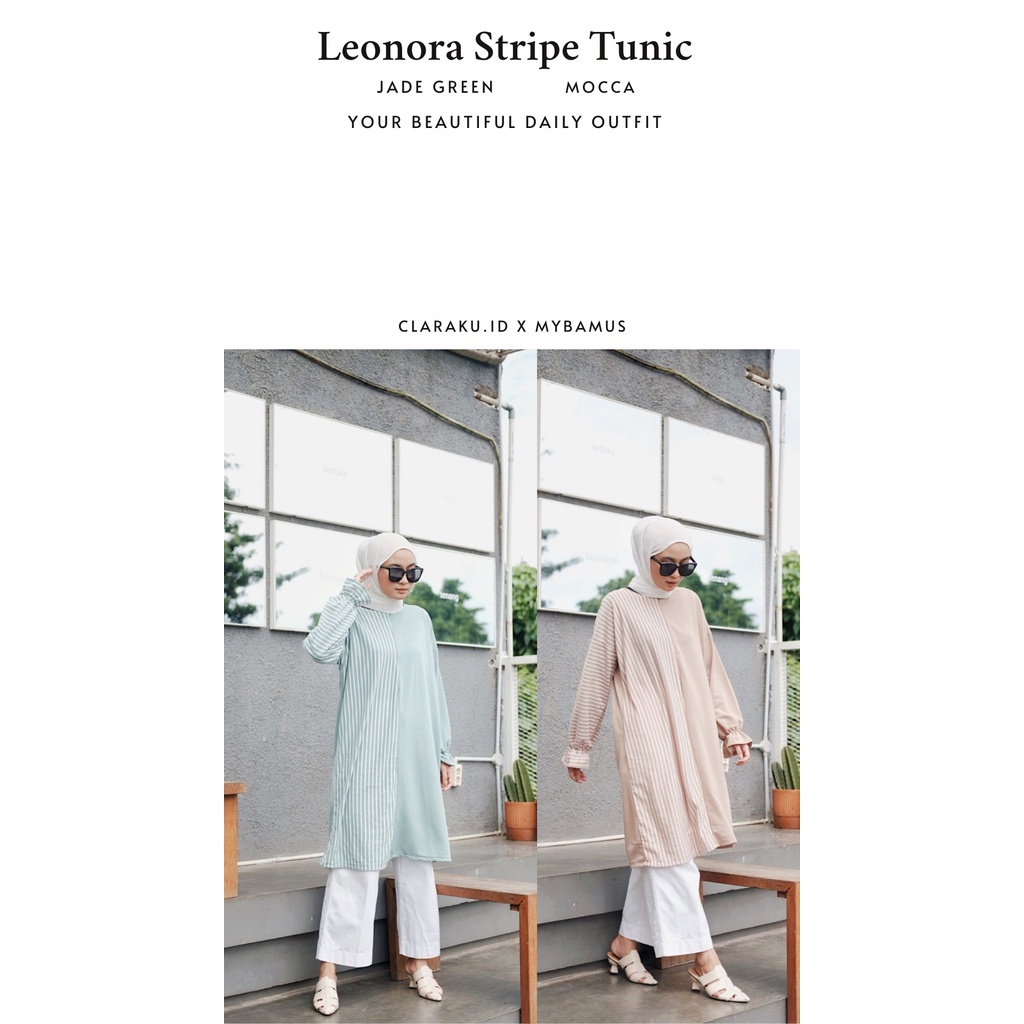 Tunik Wanita Mybamus Leonora Stripe Khaki