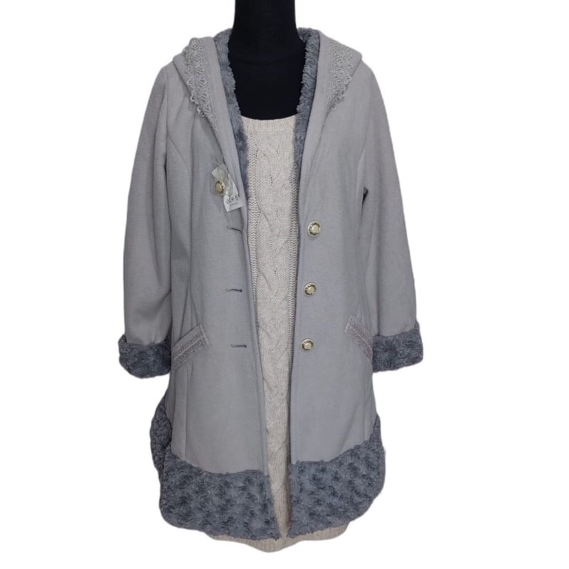 Preloved Wool Coat AXES FEMME Grey 0407