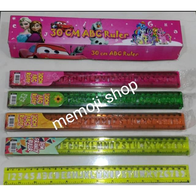 

Ruler / Penggaris Plastik 30cm abjad ABC (24pc)