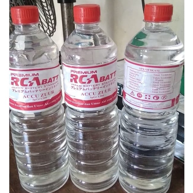 AIR AKI MERAH RCA BATT AIR ACCU ZUUR RCA BATT 1 LITER