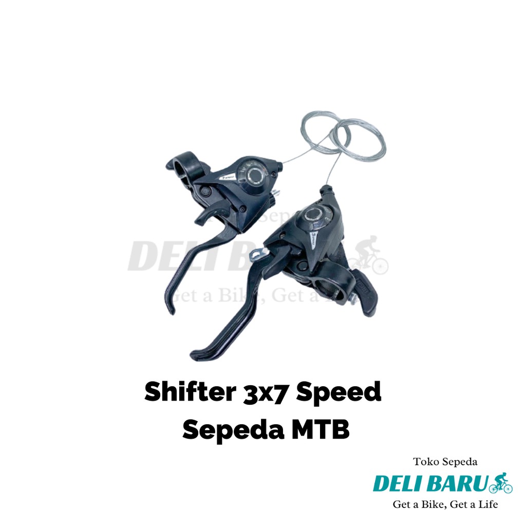 Shifter + handle operan gigi 3 x 7 sepeda MTB federal