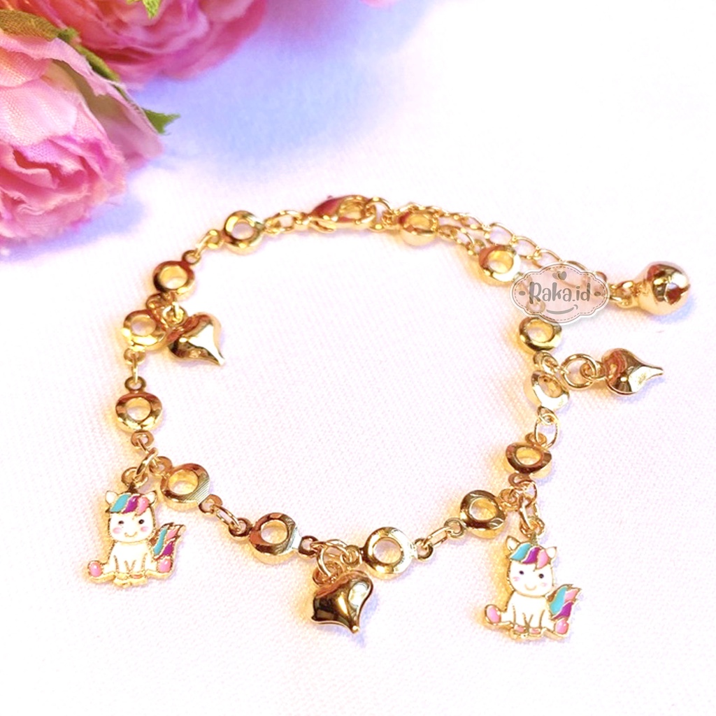 Gelang Tangan Rantai Anak Motif Love Unicorn Baby Perhiasan Anak 862