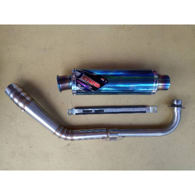 Knalpot racing Jetspid Bluemoon ujung linting all motor bebek kolong