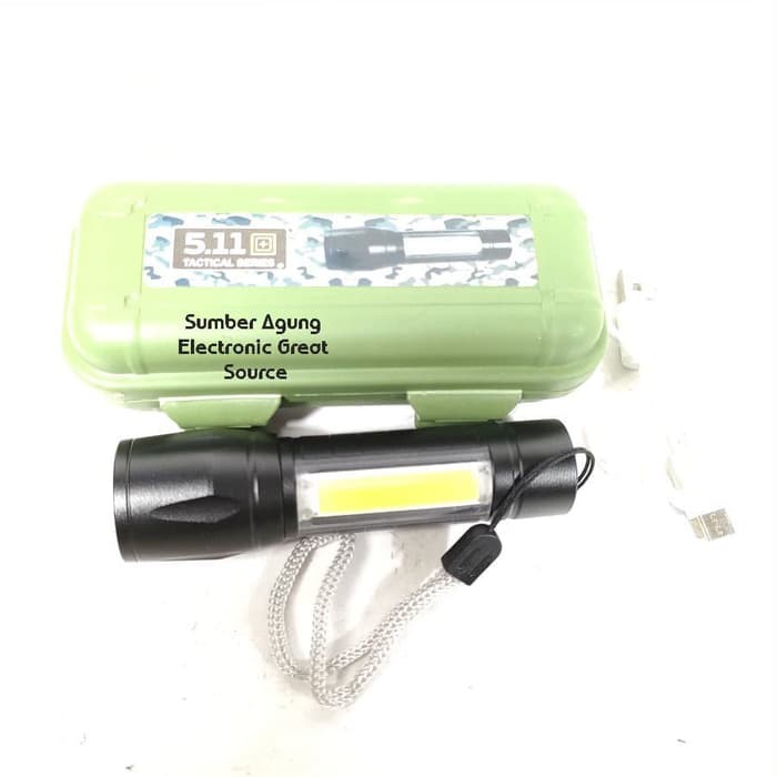 Senter SWAT Mini COB Super Terang Model 511 5.11 Cas Rechargeable