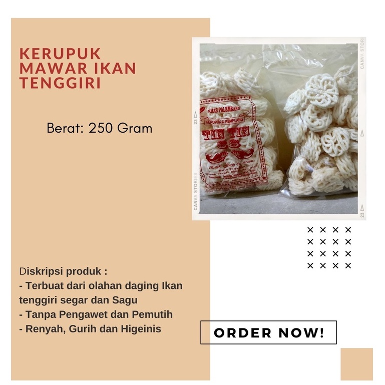 

kerupuk mawar asli ikan tenggiri No.1 berat: 250gram