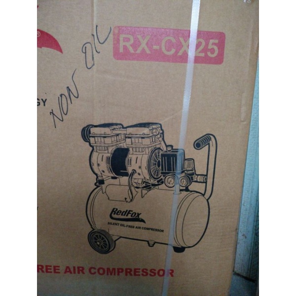 kompresor angin REDFOX silent RX-CX25 1hp 24liter (tanpa oli) mesin kompresor angin redfox 1hp tangki 24liter