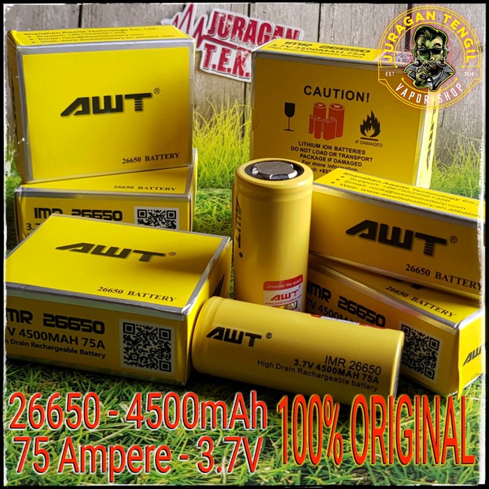 Dijual ORIGINAL BATTERY AWT 26650 75 Ampere 4500 mAh   batere 4500mAh 75A Limited