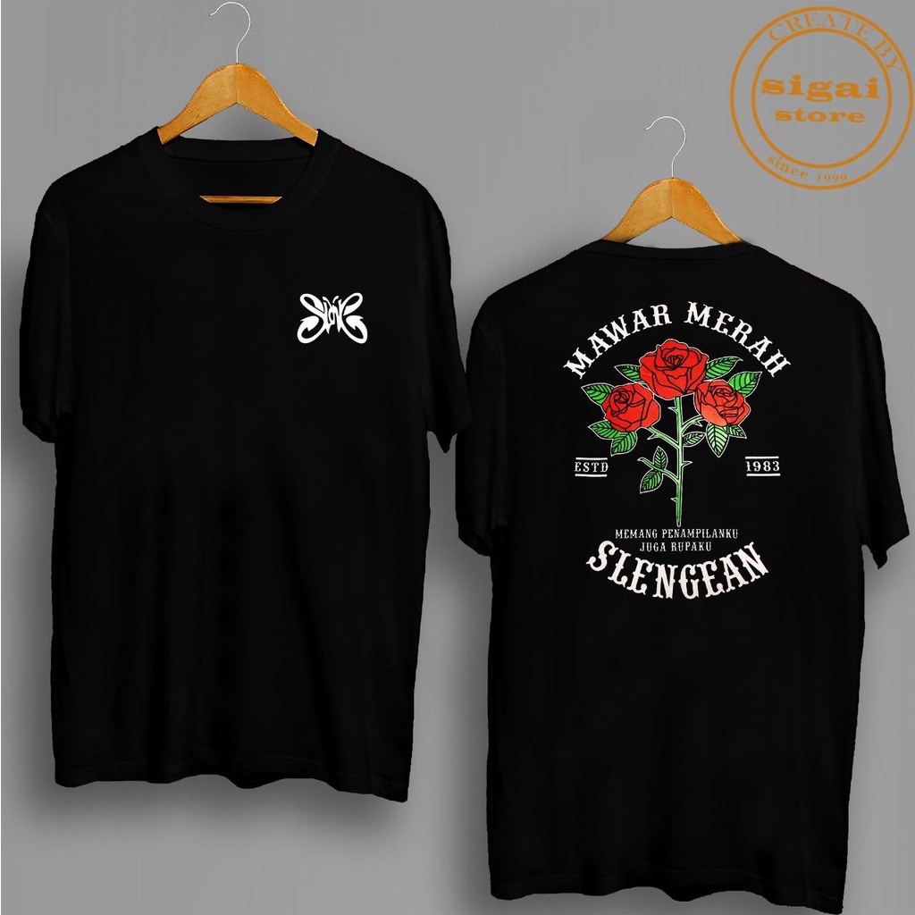KAOS PRIA OBLONG SLANK MAWAR STREETWEAR KATUN ATASAN PRIA SABLON UNISEX XXL  LOGO.KAOS SLANK ATASAN