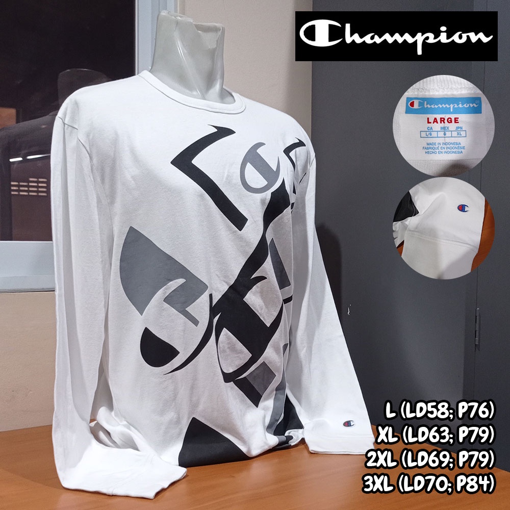 Sweater Crewneck Katun Casual Kasual Putih CHAMPION (160521-S19)