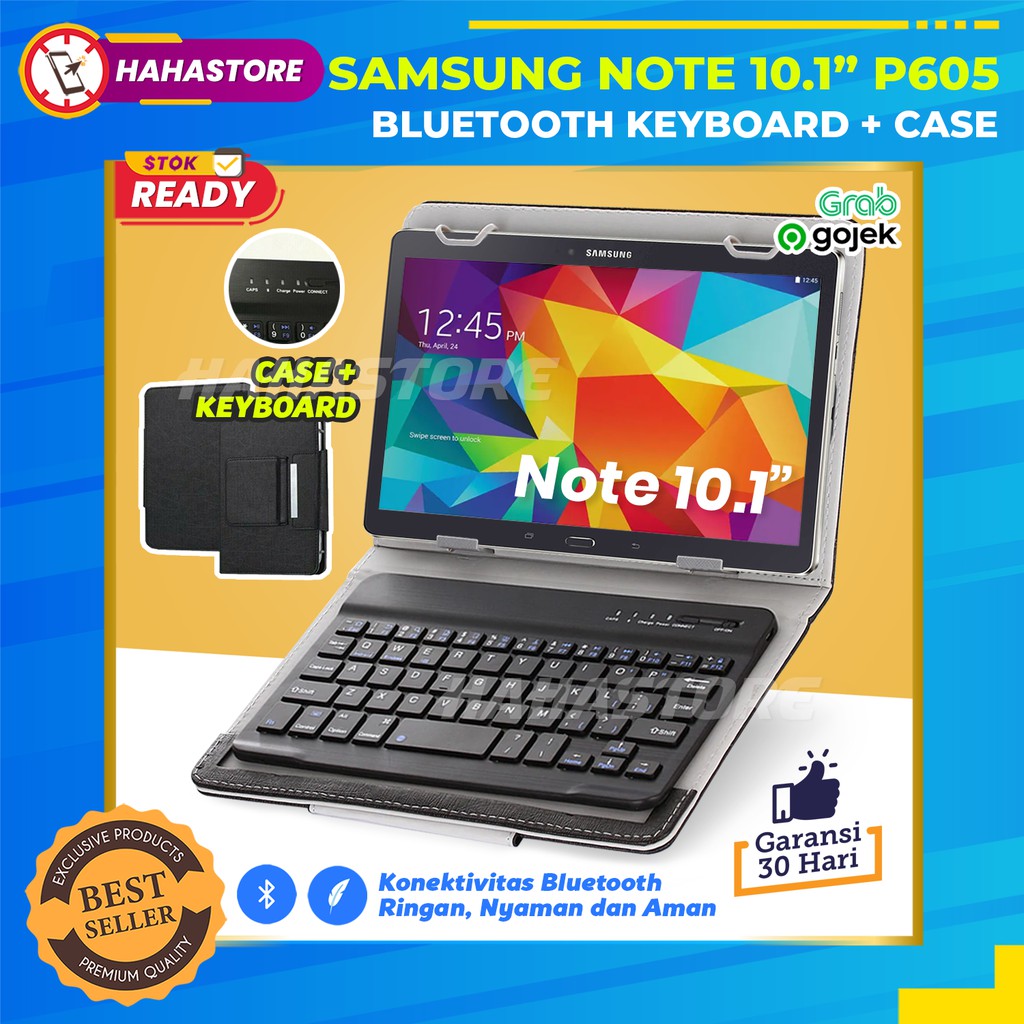 Samsung Galaxy Note 10.1 10 inch 2014 P605 Bluetooth Keyboard Flip Case Book Cover Soft Casing Sarun