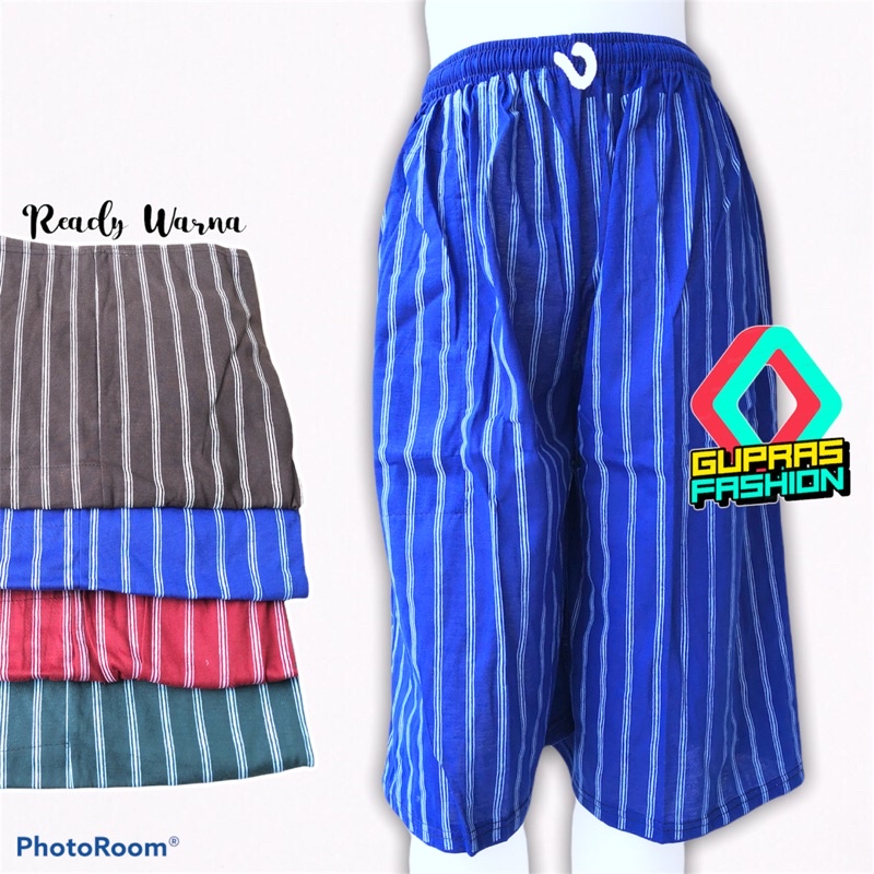 Celana Kolor Pendek Wanita Kolor Murah 7/8 Celana Tidur Santai Jumbo Motif Salur