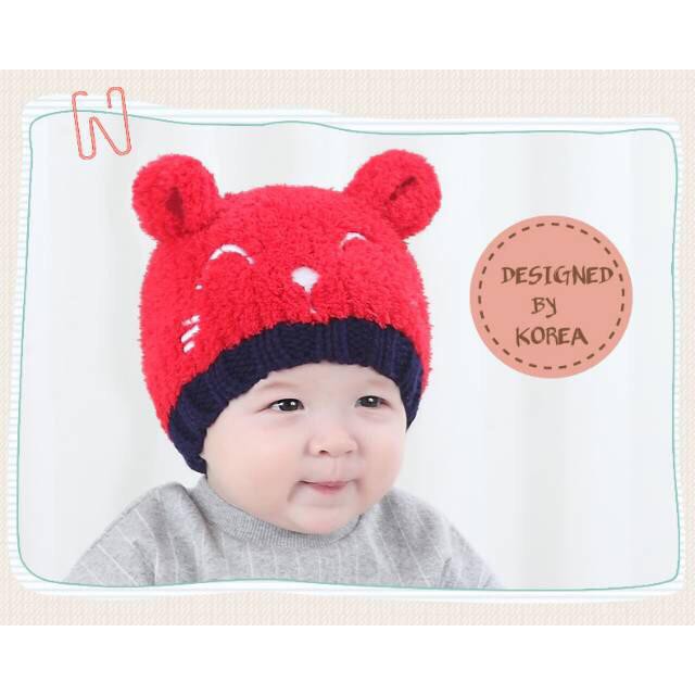 Topi Anak Rajut 3 Dimensi Bahan WOL Karakter Bear