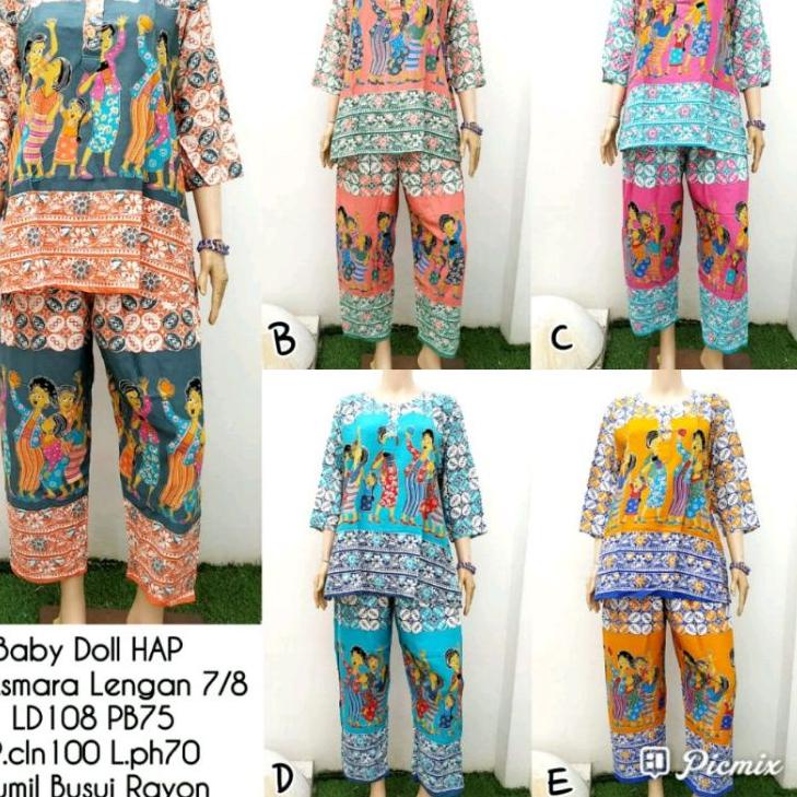 {ABA.01Jl22υ} Baby doll rc asmara hap lengan 7/8 bu tejo tedjo