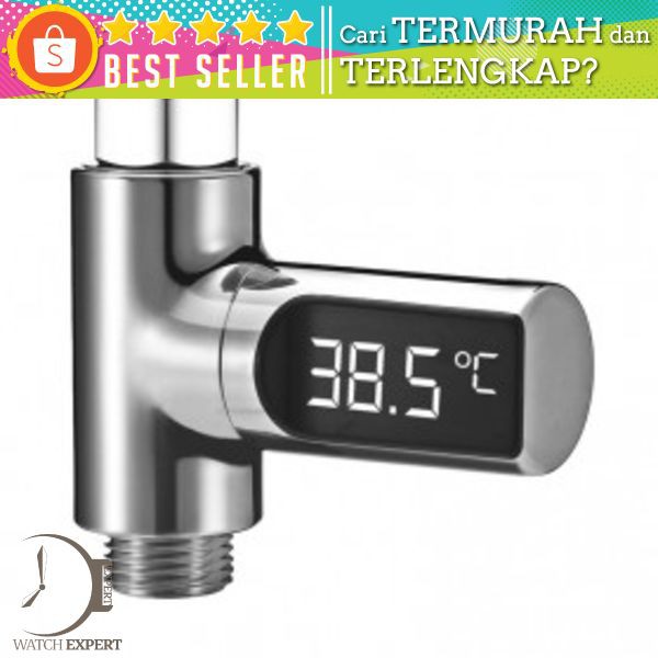 Shower Thermometer Flow LED Display Shower Mandi - ZhiNuan BD-LS-01 Silver