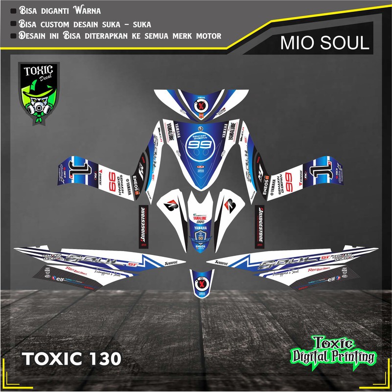 Sticker Decal YAMAHA MIO SPORTY BIRU PUTIH