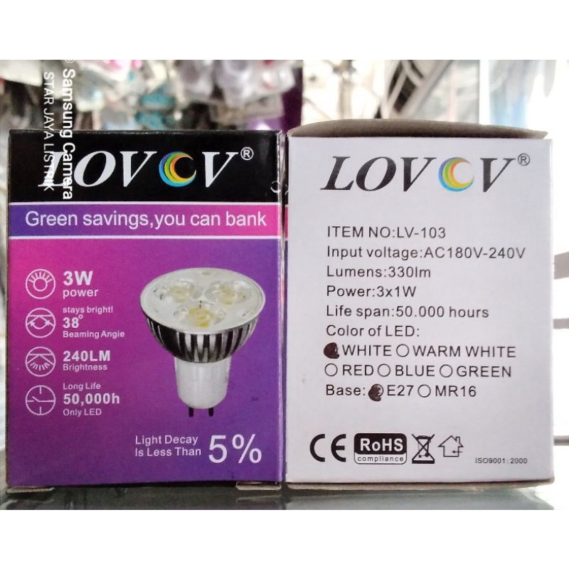 LED Spotlite MR16&amp;E27 Inlite-Lovov 220V 3W, 5W, 7W Cahaya Putih (6500K) &amp; Kuning (3000K)