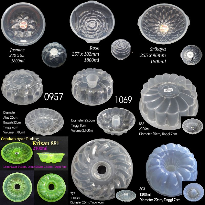 Cetakan Agar Puding Jelly 1500ml - 2000ml