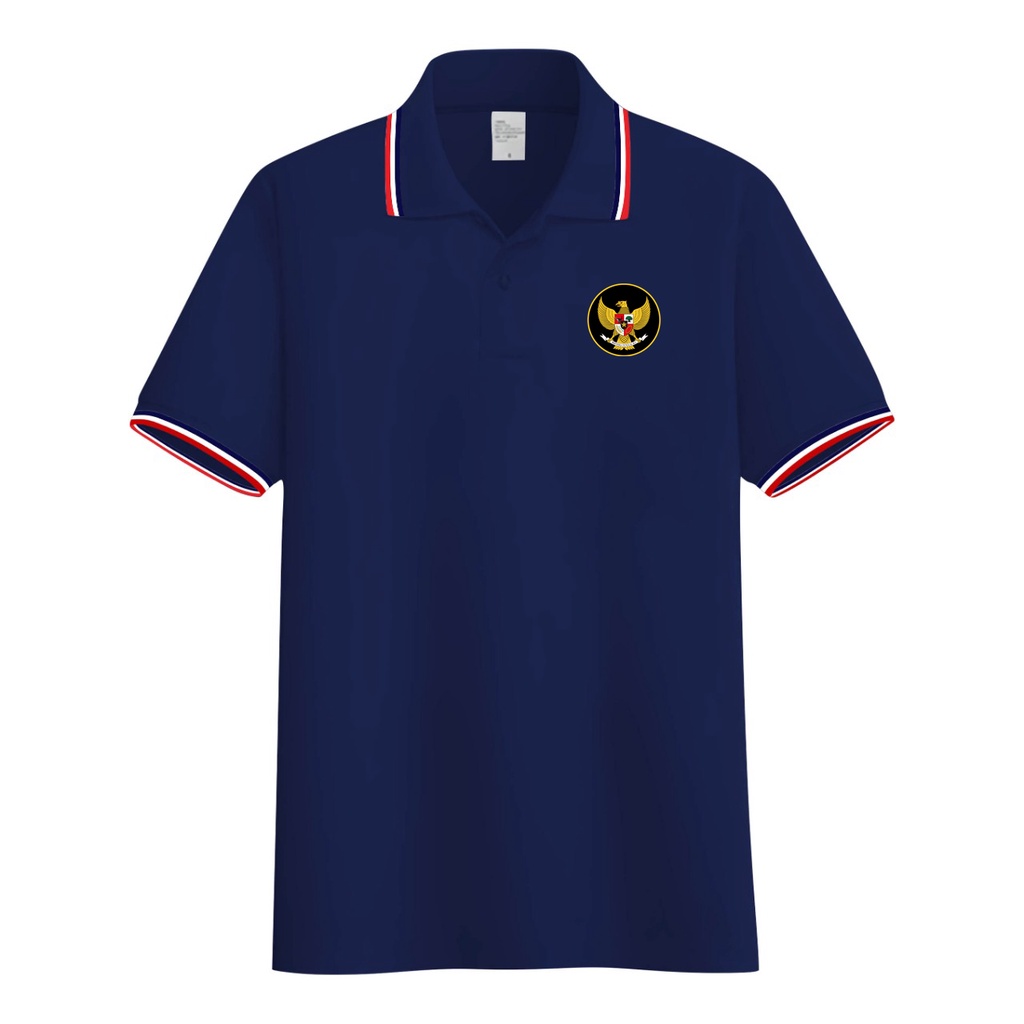 Kaos Pria HUT RI Kaos Logo Garuda / Polo List Garuda Hitam