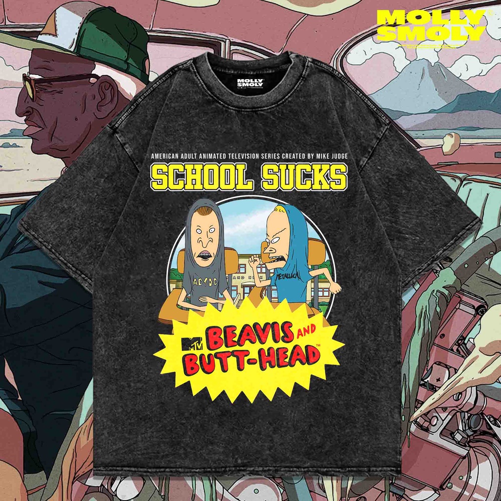 BEAVIS AND BUTTHEAD OVERSIZE WASHED T-SHIRT | WASHED T-SHIRT | OVERSIZE | VINTAGE | BEAVIS AND BUTTH