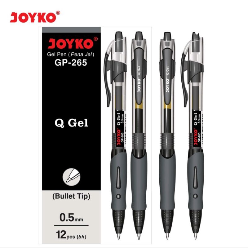 

QGel Pen Black Pulpen Pena Joyko GP-265 Q Gel 0.5 mm